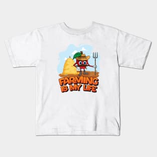 Farming is my life, apple farmer Kids T-Shirt